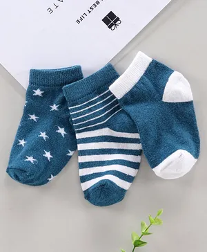 Cute Walk by Babyhug Ankle Length Antibacterial Cotton Socks Pack Of 3 - Multicolour Cute Walk by Babyhug Ankle Length Antibacterial Cotton Socks Pack Of 3 - Multicolour