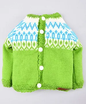 The Original Knit Full Sleeves Handmade Sweater - Light Green