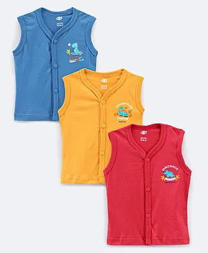 Zero Sleeveless Vests Printed Pack of 3 - Multicolor