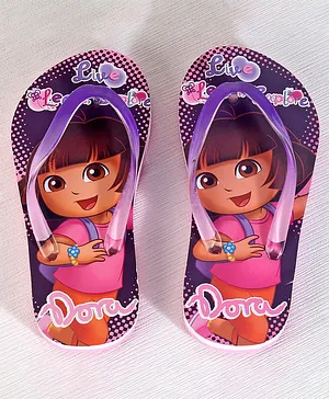 Dora The Explorer Printed Flip Flops - Purple Pink