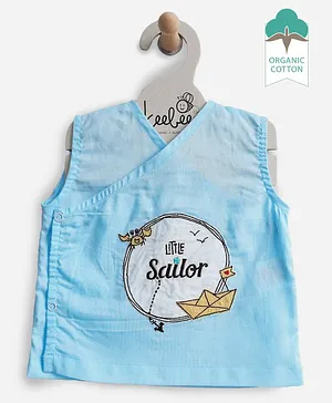 Keebee Organics Sleeveless Little Sailor Organic Cotton Vest - Blue