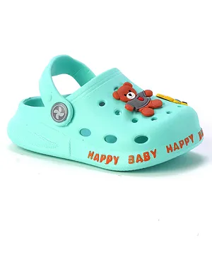 Lil Lollipop Bear Patch Clogs With Back Strap - Green