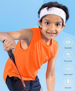 Pine Active Sleeveless Solid Colour Tee - Orange