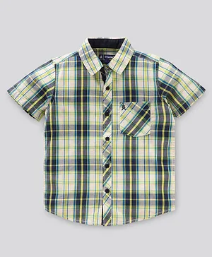Pine Kids Full Sleeves Checks Shirts - Green White