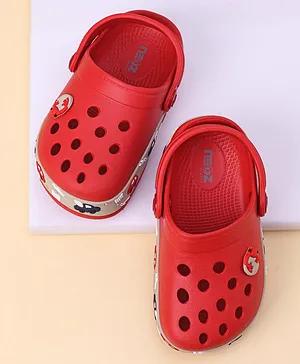 Neoz Clogs Car Applique - Red (Back Strap Buttons Colour May Vary)