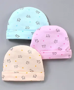 Simply Baby Caps Panda Print Pack of 3 - Multicolor
