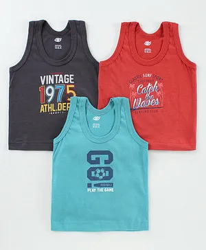 Zero Sleeveless Vests Text Graphic Pack of 3 - Multicolor