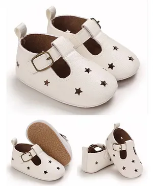 Little Hip Boutique Star Printed Booties - White