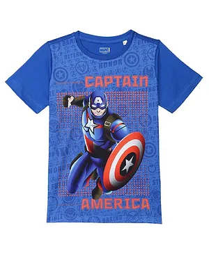 Marvel by Wear Your Mind Half Sleeves Character Print Tee - Royal Blue