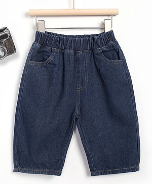 Kookie Kids Washed Denim Capris - Blue