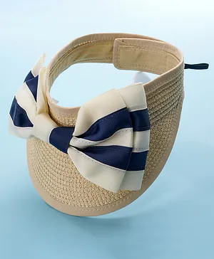 Babyhug Bow Design Straw Hat Beige - Diameter 16 cm