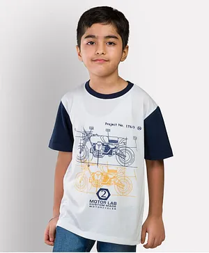 Growing Tree Half Sleeve Printed Tee - White