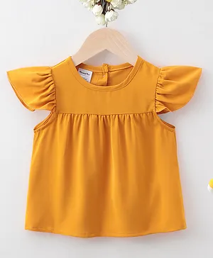 Kookie Kids Short Sleeves Cotton Top Solid Dyed - Yellow