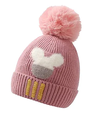 SYGA Cartoon Beer Wool Cap Peach - Circumference 42-62 cm