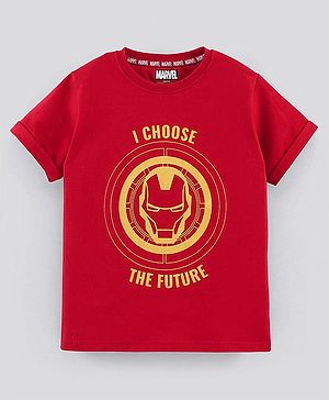 Pine Kids Half Sleeves T-Shirt Placement Print - Red