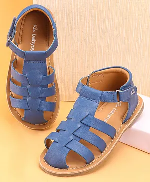 Babyoye Solid Velcro Closure Sandals - Blue