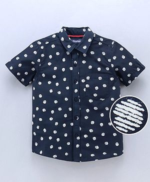 Pine Kids Half Sleeves Shirt All Over Print- Blue