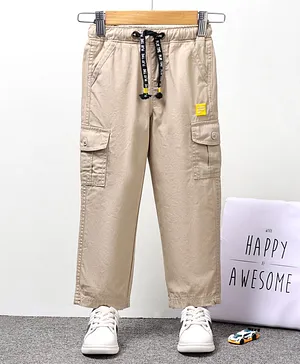 Babyhug Full Length Solid Trouser - Beige