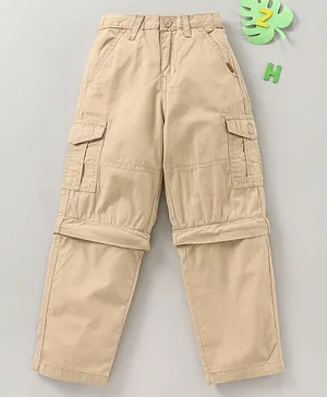 Babyhug Full Length Trouser Solid - Beige