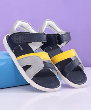 Babyoye Sandals With Velcro Closure - Navy Blue Grey
