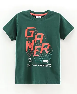 Grab It Half Sleeves Tee Gamer Print - Dark Green