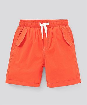Pine Kids Biowash Shorts With Drawstring - Orange