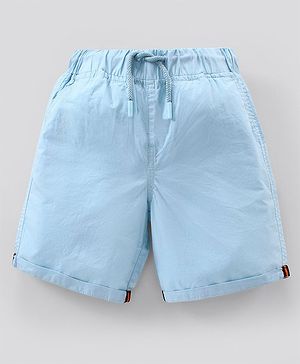 Pine Kids Solid Shorts with Softener Wash - Aqua