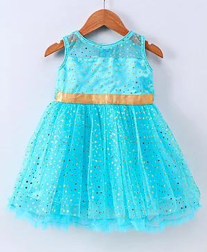 The KidShop Sleeveless Stars Print Dress - Blue