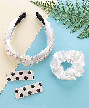 Pine Kids Hair Accessories Combo Set Pack of 3 - White