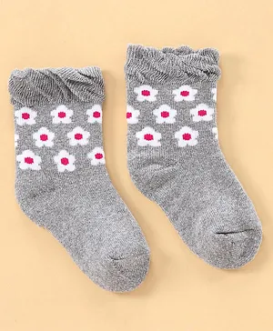 Bonjour Ankle Length Socks Heart Design (Colour May Vary)