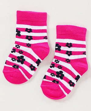 Bonjour Ankle Length Cotton Blend Striped Socks (Color May Vary)