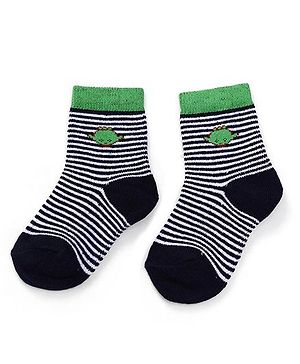 Cute Walk by Babyhug Anti Bacterial Socks Shoe Alien Design - Green Blue
