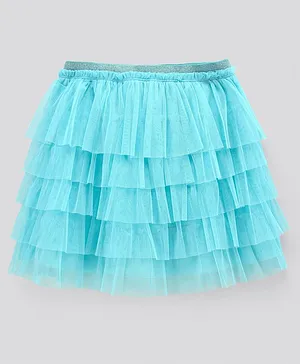 Pine Kids Above Knee Length Mesh Layer Skirt - Blue