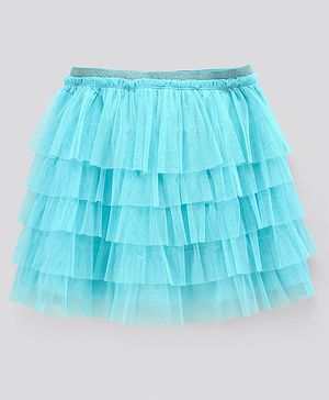 Pine Kids Above Knee Length Mesh Layer Skirt - Blue