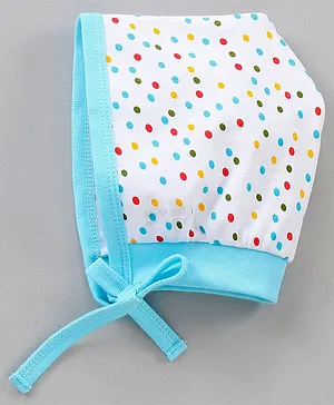 Child World Polka Dot Print Baby Caps - Blue