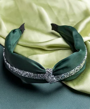 Jewelz Glitter Stone Detailing Knotted Hair Band - Green