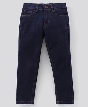 Pine Kids Full Length Enzyme Wash Denim Jeans Solid - Blue