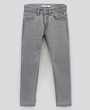 Pine Kids Full Length Denim Jeans With Enzyme Wash - Grey