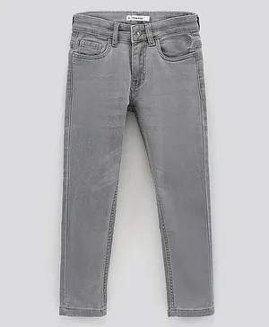 Pine Kids Full Length Denim Jeans With Enzyme Wash - Grey