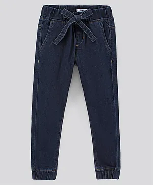 Pine Kids Full Length Solid Joggers - Dark Blue
