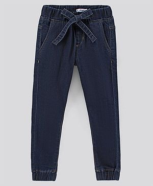 Pine Kids Full Length Solid Joggers - Dark Blue
