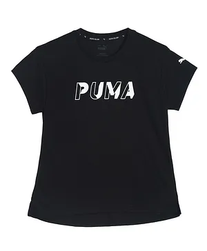 PUMA Half Sleeves T-Shirt Text Print - Black