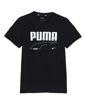 PUMA Half Sleeves Tee Puma Print - Black