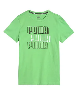 PUMA Half Sleeves T-Shirt Text Print - Green