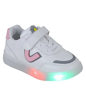 FEETWELL SHOES LED PARTY WEAR SHOES - White Pink
