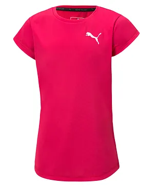 PUMA Short Sleeves Top Logo Print - Pink