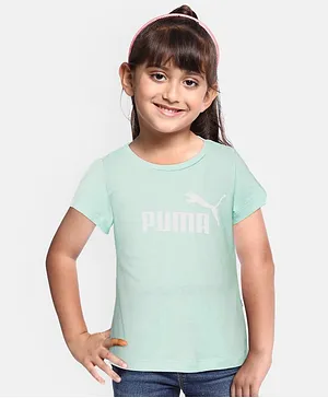 PUMA Half Sleeves Top Logo Print - Green