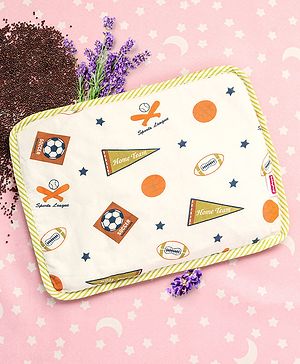Babyhug Head Shaping Mustard Seed Rai Pillow With Lavender Essential Oil Sport Print - Multicolor