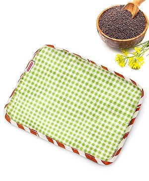 Babyhug Head Shaping Mustard Seed Rai Pillow With Lavender Essential Oil Checks Print - Green Babyhug Head Shaping Mustard Seed Rai Pillow With Lavender Essential Oil Checks Print - Green