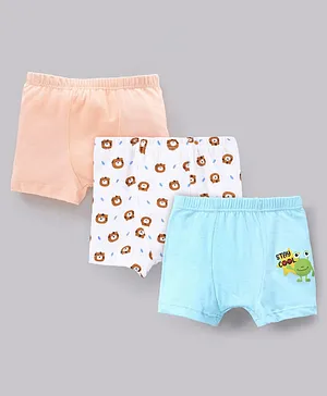 Chicita Boxers Rocket Print Pack of 3 - White Blue Peach